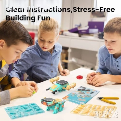 Нов Образователен DIY соларен робот 112 части научен STEM комплект деца, снимка 7 - Образователни игри - 52630117