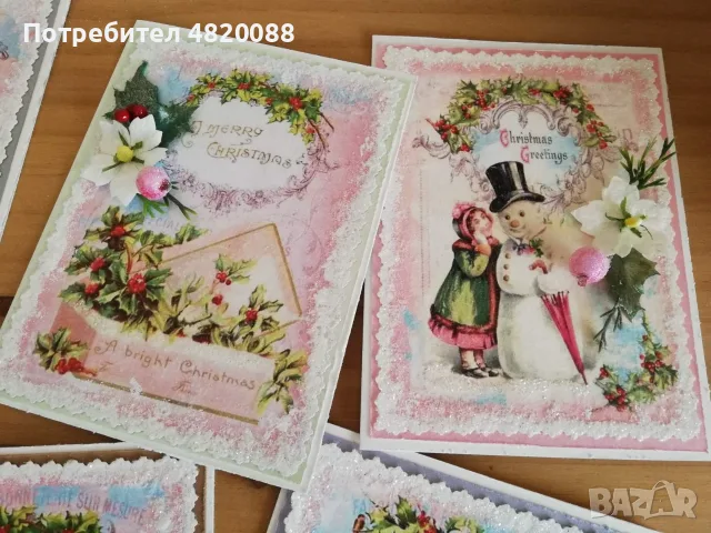 Коледни картички РЪЧНА изработка, снимка 3 - Коледни подаръци - 56425619