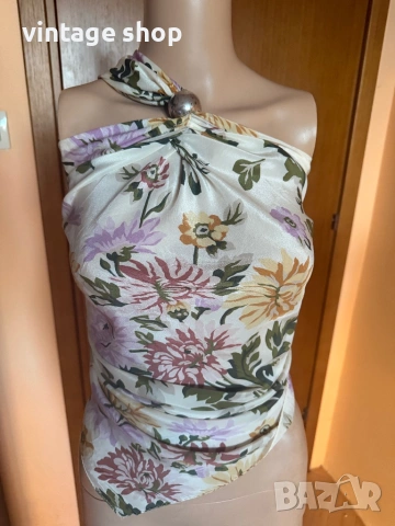 Копринен шал с флорален десен, снимка 8 - Шалове - 54138899