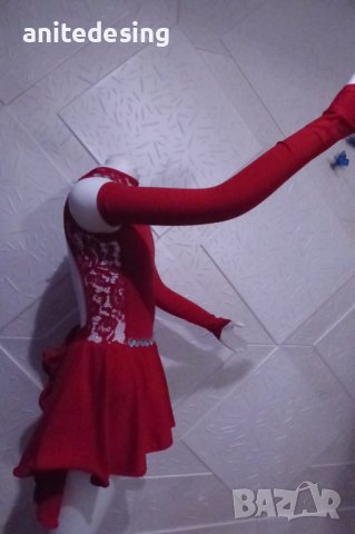 Червена детска рокля за спортни танци, снимка 3 - Детски рокли и поли - 42805665