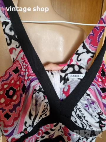 Пъстра дълга рокля Marella, размер S, снимка 8 - Рокли - 54196451