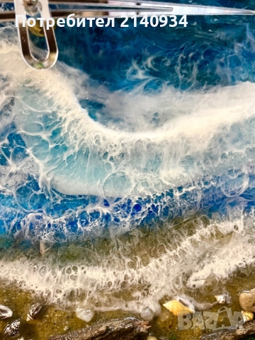 Уникален часовник от епоксидна смола. Морско настроение, снимка 8 - Стенни часовници - 52749000