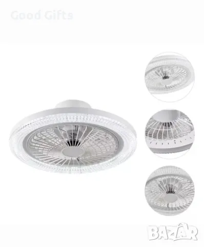 2в1 Smart LED RGB Лампа Вентилатор за таван с дистанционно , снимка 6 - Лед осветление - 48789477