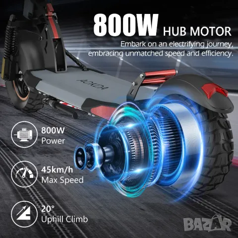 Електрически скутер/тротинетка AOKDA A1 800W 12.5AH, снимка 3 - Други спортове - 48097555