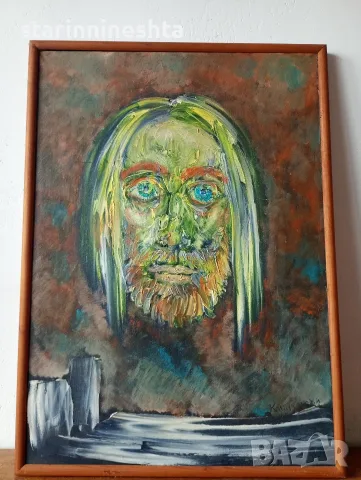 стара картина Петър Дънов Беинса Дуно П. Капитански Peter Deunov Beinsa Douno Painting by Kapitanski