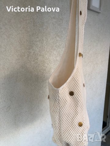 Модерна чанта тип торба (хобо)ZENTO,цвят айвъри, снимка 3 - Чанти - 29536019