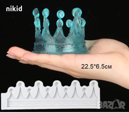 Голяма корона остри върхове с топчета силиконов молд форма декорация и украса торта фондан шоколад