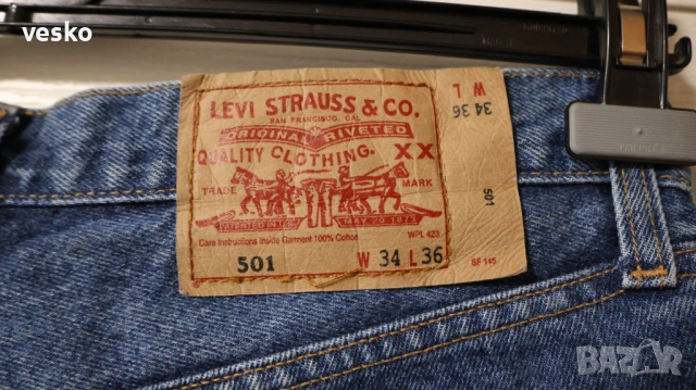 Дънки Levi's 501 W34 L36, снимка 3 - Дънки - 53059203