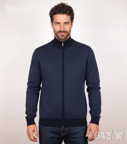 Gran Sasso - Мъжка жилетка с цип от вълна размер 52 / L