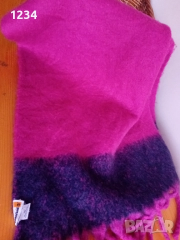 Timberland голям цикламено розов шал естествени материи, снимка 4 - Шалове - 52562926