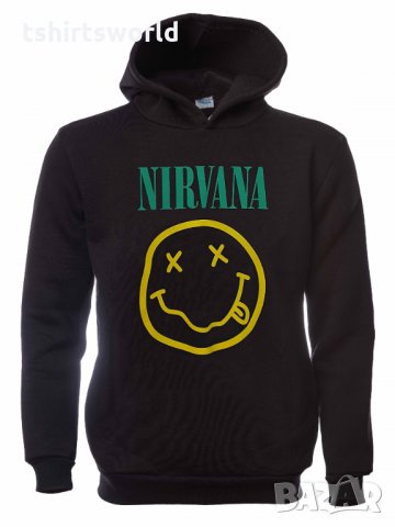 Нов мъжки суичър с трансферен печат на музикалната група Nirvana (Нирвана), снимка 6 - Суичъри - 31757713