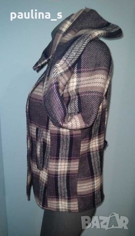 Палто в лилаво каре "Bon'a Parte" , снимка 7 - Палта, манта - 16606206