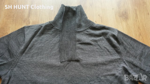 SELECTED Shine Zip Neck EXP 100% Merino Wool размер XL за лов риболов блуза 100% Мерино Вълна - 532, снимка 3 - Блузи - 42785117