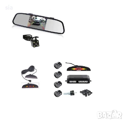 Парктроник с камера и огледало монитор, Система за подпомагане на паркирането, снимка 1 - Аксесоари и консумативи - 29427824