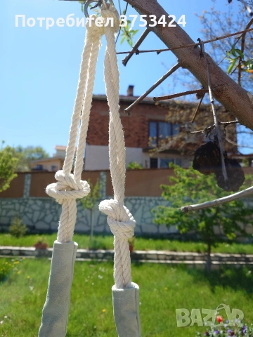 Детска люлка дърво - светло сива дамаска, снимка 3 - Други - 54319844