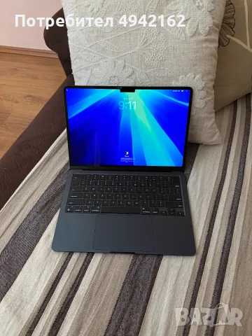 Нов, батерия 100% – Apple MacBook Air M2, 13,6 инча, 256GB, 16GB, Midnight