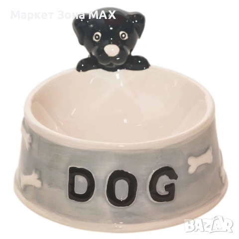 Керамична купичка за домашни любимци с декоративно кученце и стабилен дизайн, снимка 2 - За кучета - 53143708