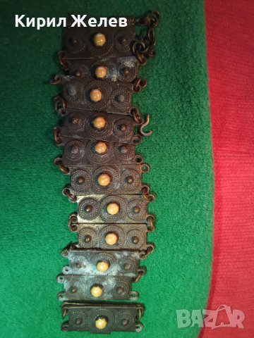СТАРА БРОНЗОВА ВЪЗРОЖДЕНСКА ГРИВНА с КАМЪНИ 14206, снимка 6 - Антикварни и старинни предмети - 29604829