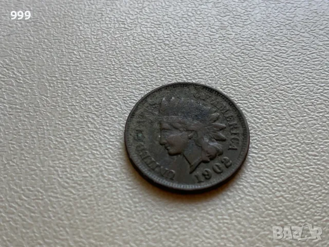 1 цент 1902, 1943 САЩ - Индианска глава, снимка 2 - Нумизматика и бонистика - 48736070