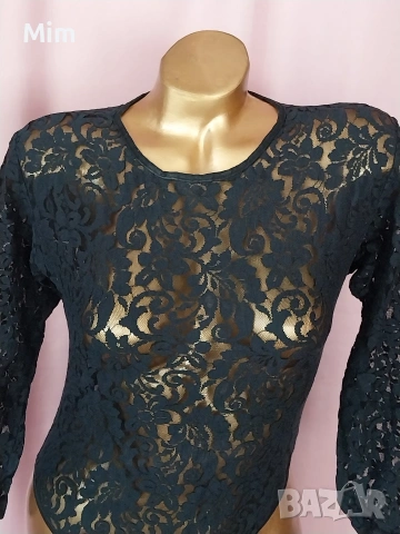 S/M Черно ,еластично, дантелено боди , снимка 2 - Бельо - 54117527