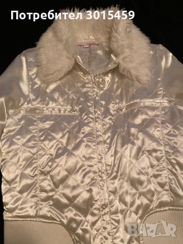 Бяло сатенено яке Tally Weijl с пухкава яка, снимка 13 - Якета - 42498314