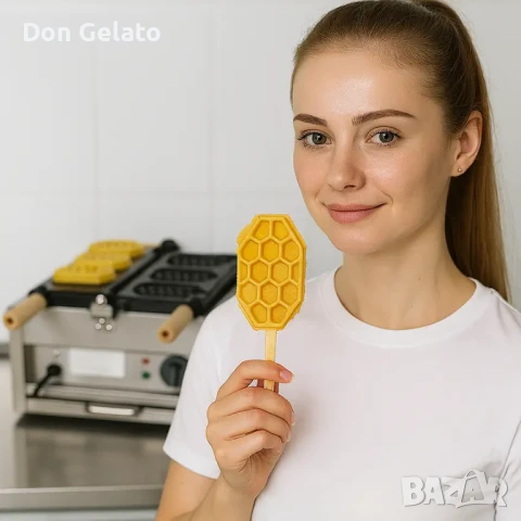 Професионален гофретник с форма на пчелна пита – Honeycomb Waffle, снимка 3 - Гофретници - 51268477