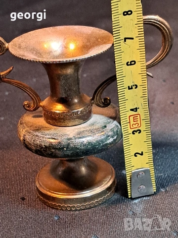 мини бронзова вазичка със зелен оникс 34/3, снимка 4 - Декорация за дома - 53937841