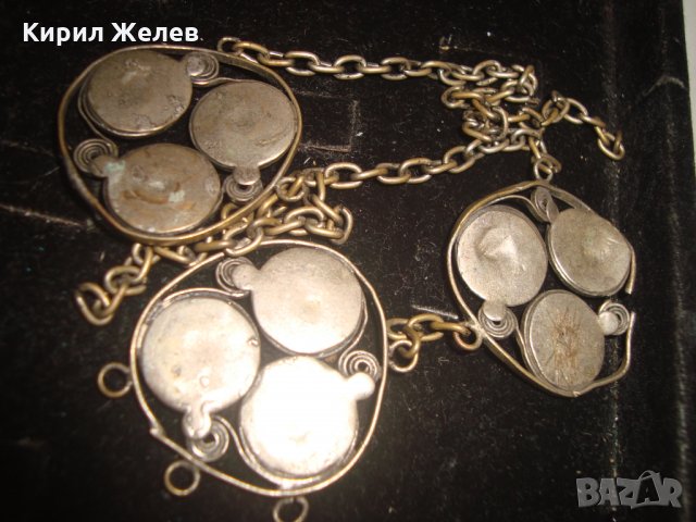 ВЪЗРОЖДЕНСКИ ПОСРЕБРЕН МЕДЕН НАКИТ с ТЮРКОАЗИ МАЙСТОРСКА ИЗРАБОТКА 61231, снимка 7 - Антикварни и старинни предмети - 30719799