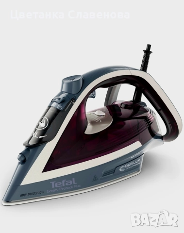Ютия Tefal Smart Protect Plus FV6870E0, 2800 W, Парна струя 260 гр/мин, Лилав/Бял, снимка 2 - Ютии - 52507542