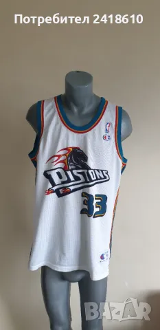 Champion USA Grand Hill # 33 Detroit Pistons Vintage 90S Mens Size XL ОРИГИНАЛ! МЪЖКИ Баскетболен ПО