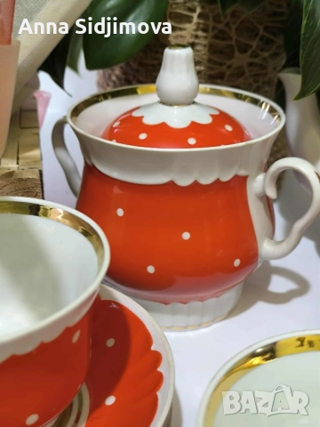 Руски порцелан сервиз за чай , снимка 6 - Сервизи - 52161955