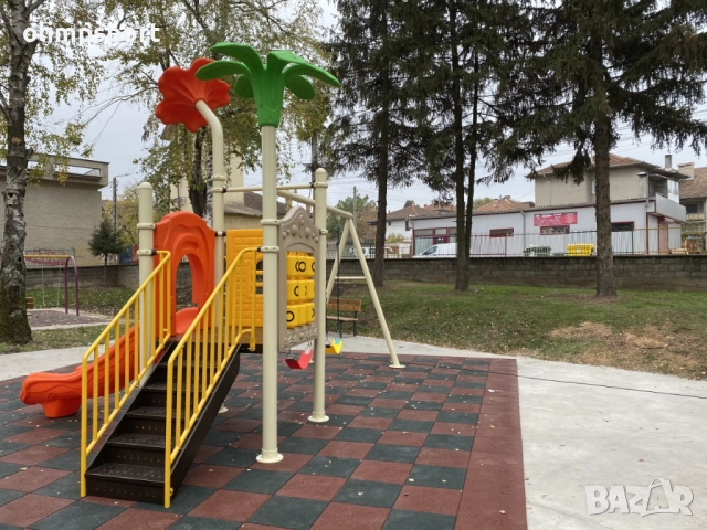 Комбинирано детско съоръжение Цвете – люлка – пързалка – игра морски шах – размери Д/Ш/В – 512/285/3, снимка 2 - Други игри - 52788823