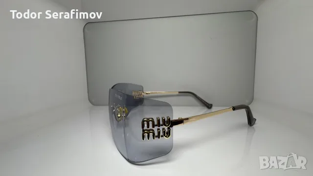 Дамски слънчеви очила Miu Miu Rimless Shield / Visor, снимка 10 - Слънчеви и диоптрични очила - 55982784