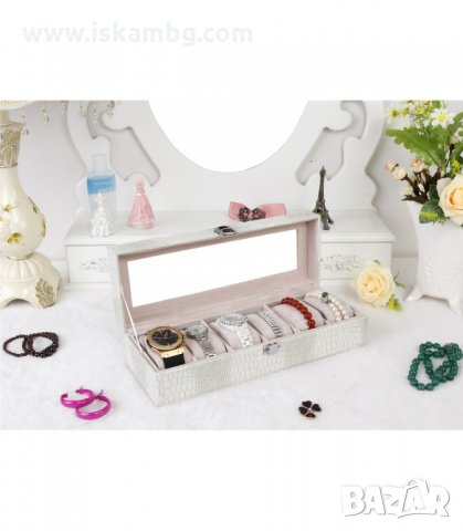 КУТИЯ ЗА ЧАСОВНИЦИ ОТ КРОКОДИЛСКА КОЖА С 6 ОТДЕЛЕНИЯ - код Крокодилска кожа, снимка 11 - Други - 33965647