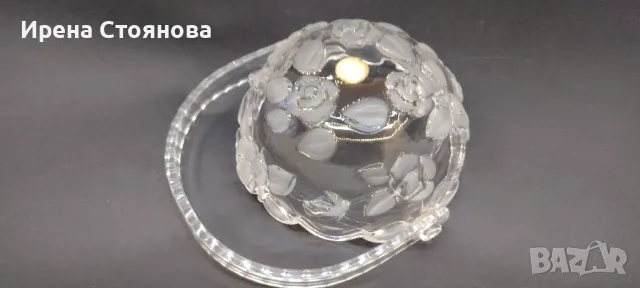 Кошничка/бонбониера с пластмасова дръжка, кристално стъкло Walther Glas., снимка 9 - Декорация за дома - 48199473
