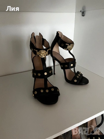 GUESS 35 дамски сандали черни със златно