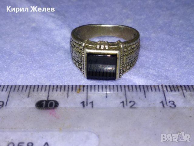 PETEK 925 Марков БУТИКОВ СРЕБЪРЕН ПРЪСТЕН СРЕБРО 925 РЪЧНА АРТизработка на ПЕТЕК с ЧЕРЕН ОНИКС 40648, снимка 16 - Пръстени - 42657126