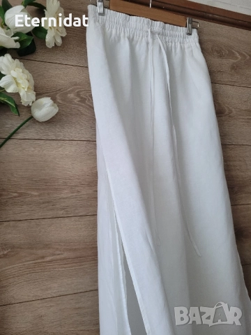 Нова бяла пола лен и памук , снимка 4 - Поли - 51445433