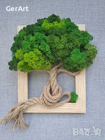 Арт пано "Дървото на живота" от скандинавски мъх, снимка 3 - Декорация за дома - 37545004