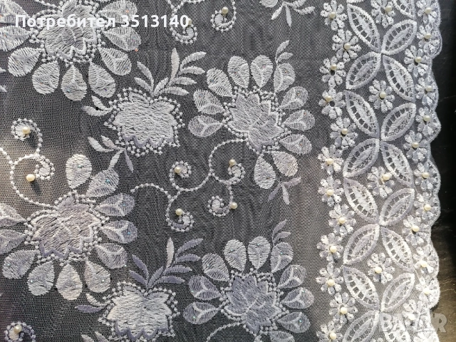 Бяла дантела бродерия 130/455 см, снимка 2 - Рокли - 51530851