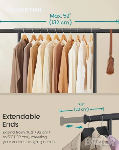 Подвижден щендер за дрехи на колелца, снимка 4 - Други стоки за дома - 53162160