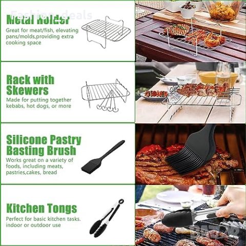 Нов комплект от 6 многофункционални аксесоари за въздушен фритюрник Air Fryer, снимка 7 - Мъжки - 42505987