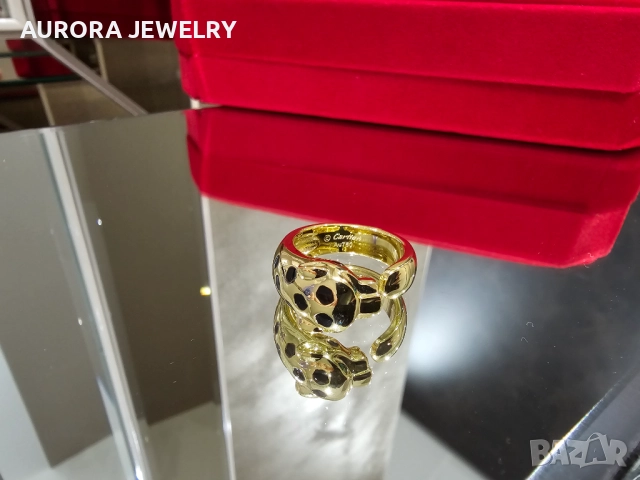 CARTIER Panthere de Cartier Gold Black Дамски Пръстен, снимка 5 - Пръстени - 52879534