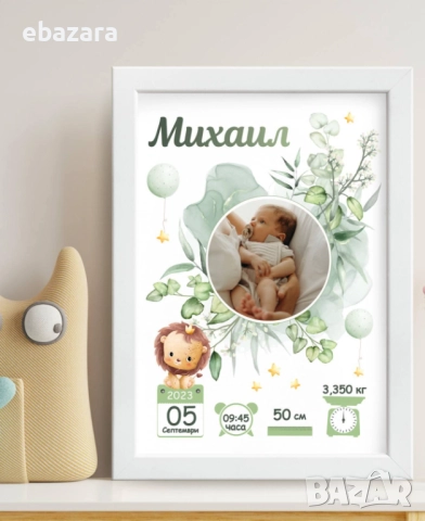 Постер-Бебешки визитки със снимка по избор♥️♥️♥️, снимка 18 - Декорация за дома - 51534745