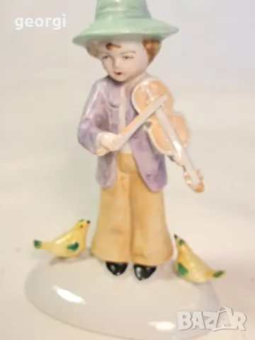 немска порцеланова фигурка момче с цигулка , снимка 2 - Колекции - 49795548