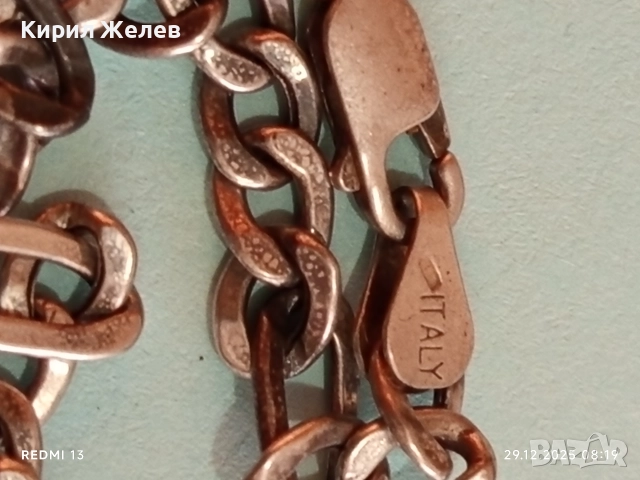 Сребърен ланец плетка тип КАРТИЕ скъсан за ремонт 31167, снимка 7 - Колиета, медальони, синджири - 52924823