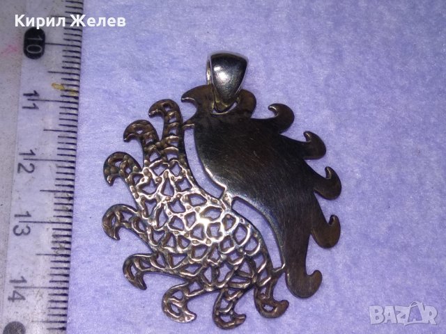 РАЗКОШЕН СРЕБЪРЕН МЕДАЛЬОН РОДИРАНО СРЕБРО 925 АЖУРНА РЪЧНА МАЙСТОРСКА АРТ ИЗРАБОТКА ГОЛЯМ 41224, снимка 14 - Колиета, медальони, синджири - 42844188