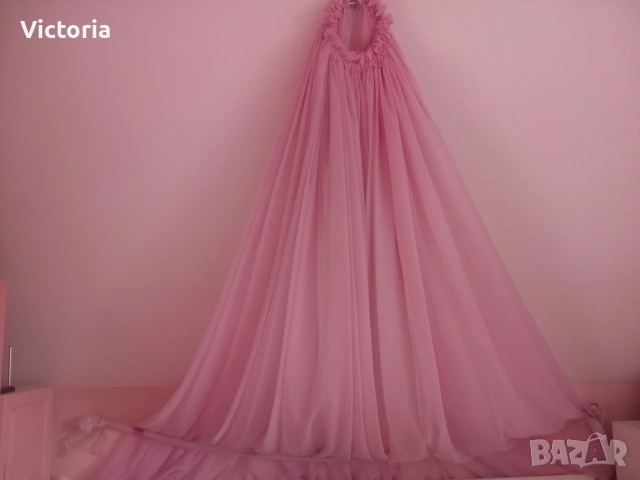 Розов балдахин за легло, снимка 3 - Други - 54325001