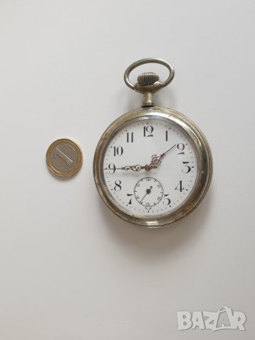  Голям джобен часовник с два капака -68мм, снимка 6 - Антикварни и старинни предмети - 40538107