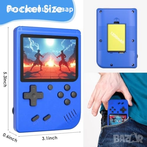 Нова Ретро портативна игрова конзола 520 игри LCD екран синя за деца, снимка 7 - Други игри и конзоли - 52119610